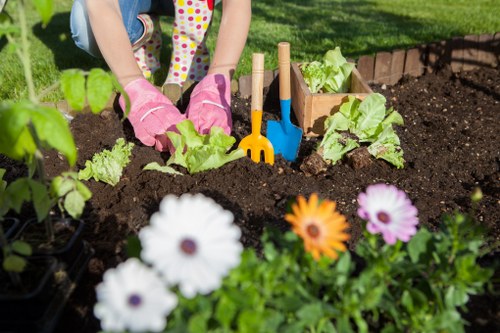 Healthy soil preparation with compost and organic matter in Eltham garden
